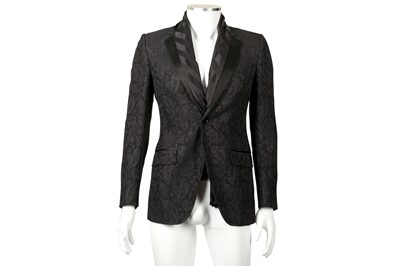 Lot 203 - Dolce & Gabbana Black Brocade Blazer - Size 44