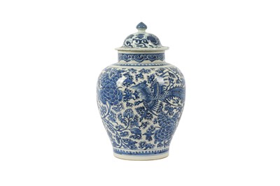 Lot 161 - A CHINESE BLUE AND WHITE BALUSTER 'PHOENIX' JAR AND A COVER