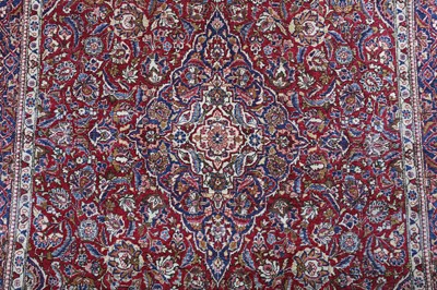 Lot 100 - A VERY FINE SILK KASHAN RUG, CENTRAL PERSIA