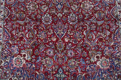 Lot 100 - A VERY FINE SILK KASHAN RUG, CENTRAL PERSIA
