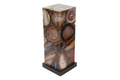 Lot 328 - AN ARTISAN LAMP BASE FORMED FROM AGATE SLICES