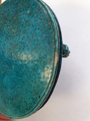 Lot 90 - A CHINESE TURQUOISE-GLAZED STAND.