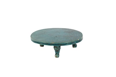 Lot 90 - A CHINESE TURQUOISE-GLAZED STAND.