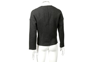 Lot 31 - Thierry Mugler Grey Wool V Neck Jacket - Size 38
