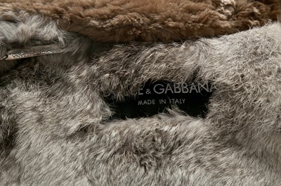Lot 109 - Dolce & Gabbana Brown Leather Fur Lined Jacket - Size 44