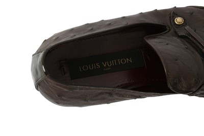 Lot 131 - Louis Vuitton Brown Ostrich Tassel Loafer - Size 7