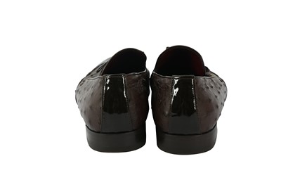 Lot 131 - Louis Vuitton Brown Ostrich Tassel Loafer - Size 7