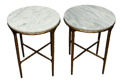 Lot 1044 - PURE WHITE LINES, A PAIR OF CONTEMPORARY SIDE TABLES FROM THE PASADENA RANGE
