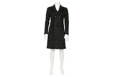 Lot 196 - Alexander McQueen Black Wool Embellished Coat - Size 46