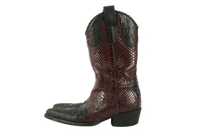 Lot 128 - Gucci Tom Ford Runway Python Western Boot - Size 40