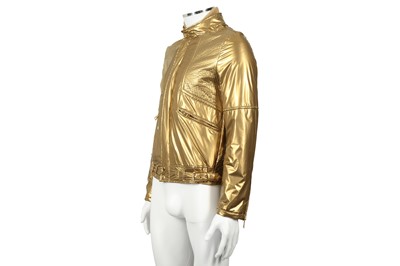 Lot 178 - Dolce & Gabbana Metallic Gold Bomber Jacket - Size 44