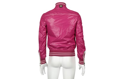 Lot 7 - Dolce & Gabbana Fuchsia Nylon Bomber Jacket - Size 44