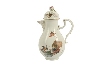 Lot 75 - A MEISSEN PORCELAIN COFFEE POT AND COVER, 18TH CENTURY