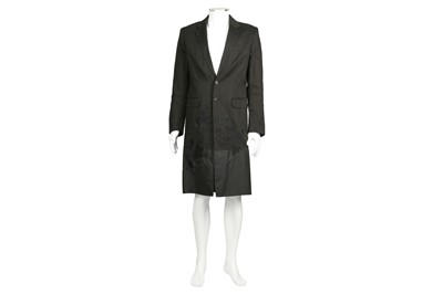 Lot 195 - Alexander McQueen Black Embroidered Coat - Size 48