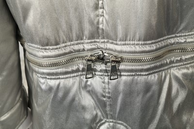 Lot 23 - Dolce & Gabbana Metallic Silver Puffer Coat - Size 44