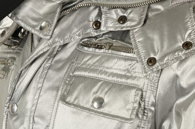 Lot 23 - Dolce & Gabbana Metallic Silver Puffer Coat - Size 44