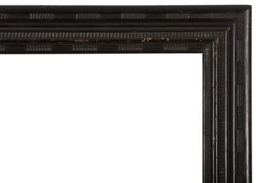 Lot 85 - A DUTCH LATE 18TH CENTURY RIPPLE MOULDED EBONISED REVERSE PROFILE FRAME