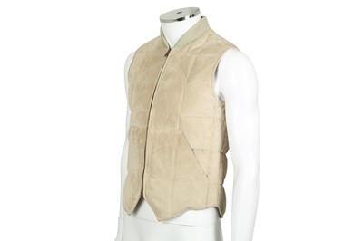 Lot 149 - Gucci Beige Suede Quilted Gilet - Size 46