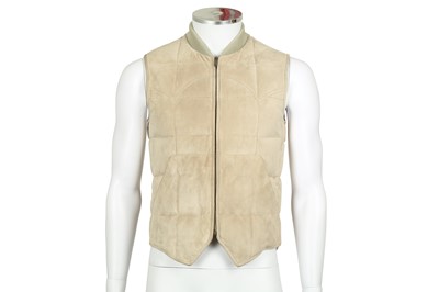 Lot 149 - Gucci Beige Suede Quilted Gilet - Size 46