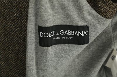 Lot 118 - Dolce & Gabbana Brown Tweed Hooded Gilet - Size 44