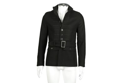 Lot 430 - Men's Dior Black Wool Military Coat - Size 44