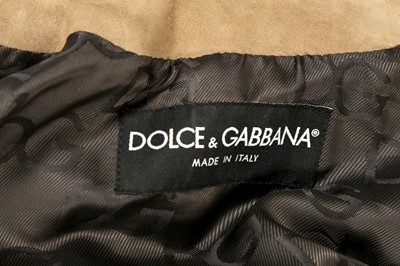 Lot 141 - Dolce & Gabbana Beige Suede Panel Jacket - Size 44