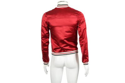 Lot 1 - Dior Red Silk Military Bomber Jacket - Size 44