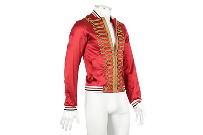 Lot 1 - Dior Red Silk Military Bomber Jacket - Size 44