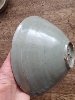 Lot 470 - A KOREAN CELADON-GLAZED BOWL.