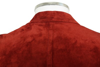 Lot 2 - Gucci Red Suede Single Breasted Blazer - Size 44