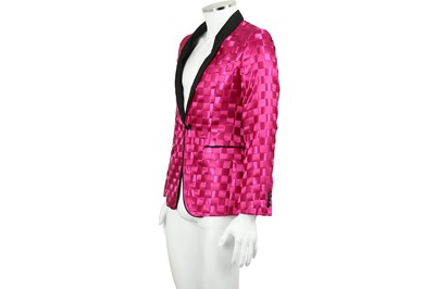 Lot 6 - Dolce & Gabbana Fuchsia Woven Blazer - Size 44