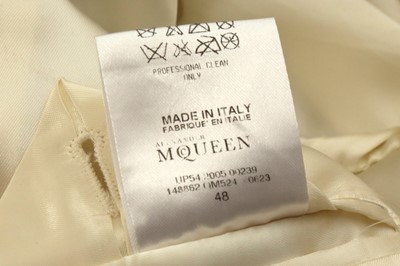 Lot 188 - Alexander McQueen Cream Embellished Wool Coat - Size 48
