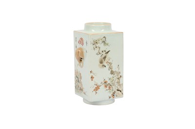 Lot 360 - A CHINESE CONG-SHAPED 'BIRDS AND FLOWERS' VASE.