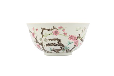 Lot 416 - A CHINESE FAMILLE ROSE 'PRUNUS' BOWL.