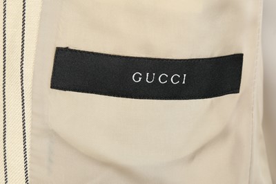 Lot 190 - Gucci Cream Pinstripe Blazer - Size 44