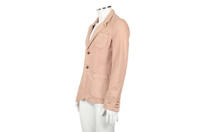 Lot 10 - Alexander McQueen Blush Pink Denim Blazer - Size 46