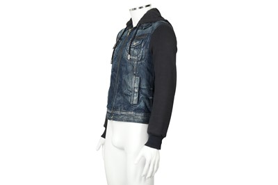 Lot 55 - Dolce & Gabbana Blue Hooded Denim Jacket - Size 44