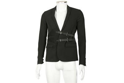 Lot 230 - Dior Black Wool Harness Detail Blazer - Size 44