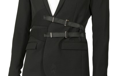 Lot 230 - Dior Black Wool Harness Detail Blazer - Size 44
