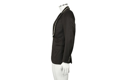 Lot 201 - Alexander McQueen Black Beaded Blazer - Size 46