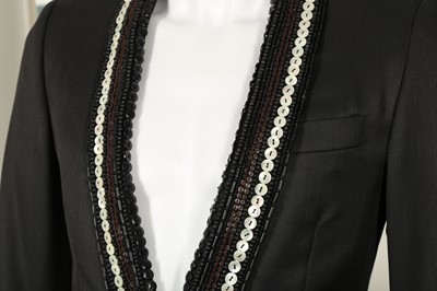 Lot 201 - Alexander McQueen Black Beaded Blazer - Size 46