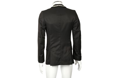 Lot 201 - Alexander McQueen Black Beaded Blazer - Size 46