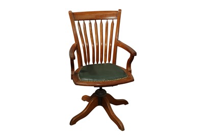 Lot 1058 - AN ANGLO INDIAN DESK CHAIR, MID 20TH CENTURY
