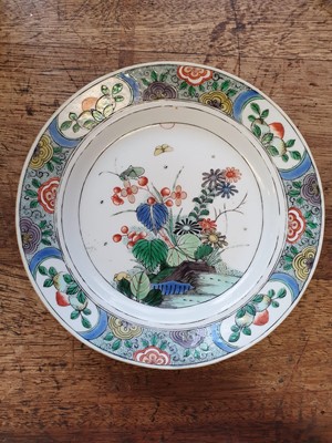 Lot 170 - A PAIR OF CHINESE FAMILLE VERTE 'GRASSHOPPER' DISHES.