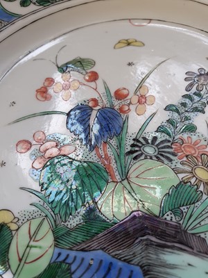 Lot 170 - A PAIR OF CHINESE FAMILLE VERTE 'GRASSHOPPER' DISHES.