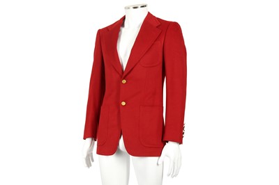 Lot 4 - Gucci Red Cashmere Single Breasted Blazer - Size 44