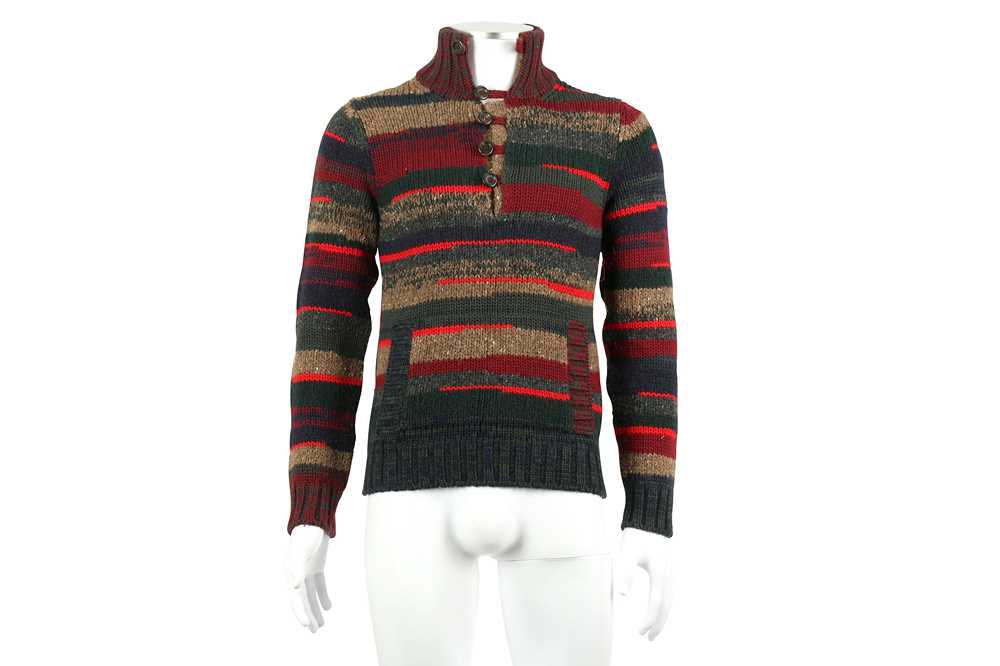 Lot 15 - Dolce & Gabbana Burgundy Wool Stripe Jumper