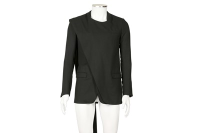 Lot 209 - Dior Black Draped Single Breasted Blazer - Size 44