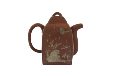 Lot 524 - A CHINESE YIXING ZISHA TEAPOT AND COVER.
