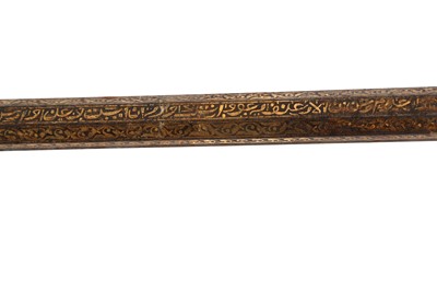 Lot 429 - λ A GOLD-DAMASCENED STEEL BARREL FROM AN OTTOMAN RIFLE (SHISHANA) WITH ITS WALNUT AND IVORY STOCK